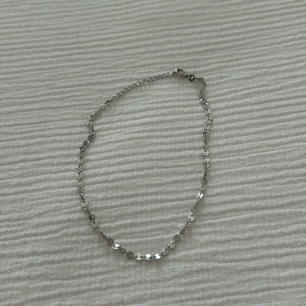 Silver choker necklace